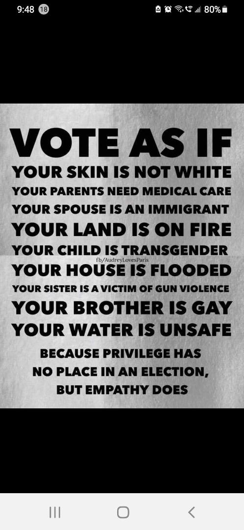 Think think about other human beings, animals, and the environment. Not Just the economy.