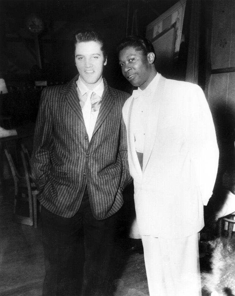 Elvis Presley and B. B. King, Memphis Tennessee, December 7 1956.