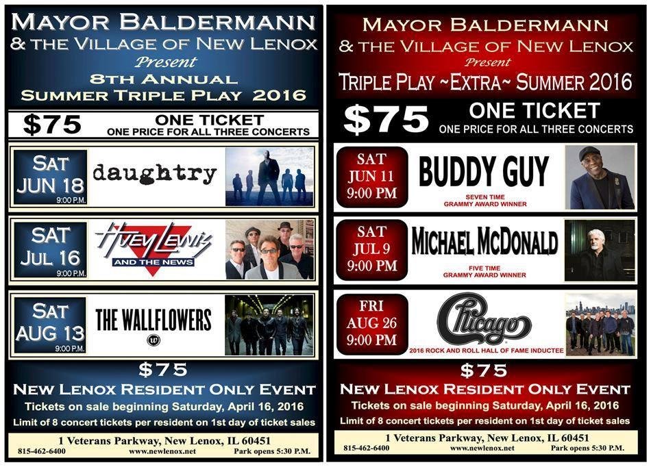 Pick one or the other triple play, I picked the 2nd group. Of course you could go to both triple plays for $75 X 2.
It comes out to $25 a show, for each triple play