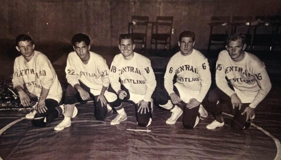 Wrestling Room, Central H.S. 60 yrs ago. Anyone we know? And why is the kid in the center not taking it seriously?