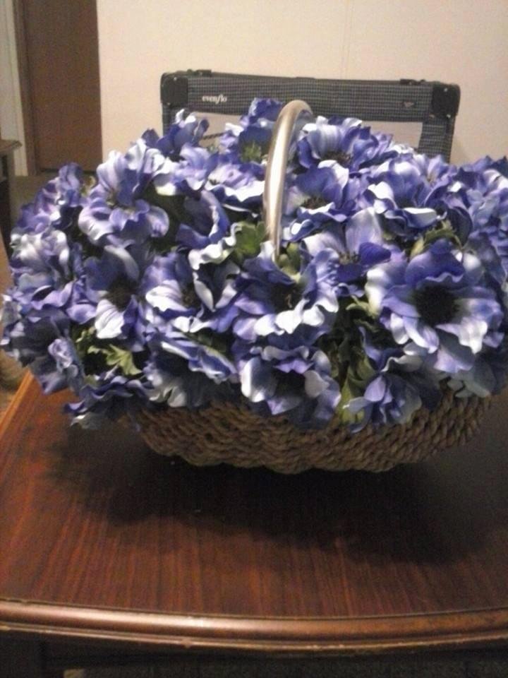 Christines left over flowers from wedding, told you i would find a way to use them lol