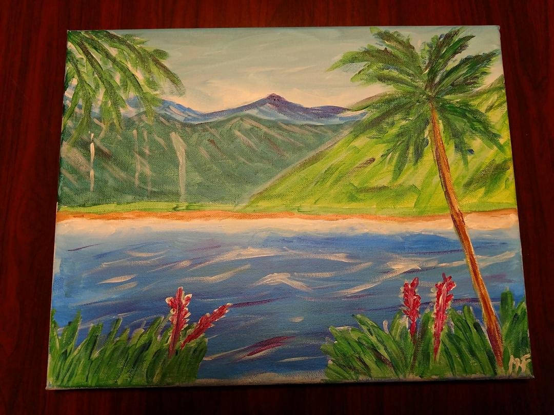 No competition in comparison to Bob Ross! 1st Ever Painting @ Art Night (Kauai)