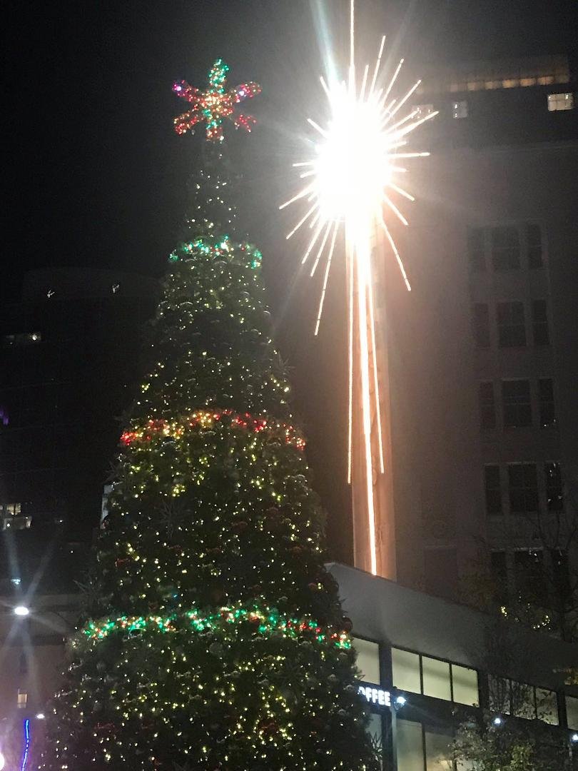Downtown is beautiful. Just finished going to the theater to see “Christmas Carol” which was outstanding. Enjoying dinner then an overnight night downtown which is just a couple miles from our home but what the heck......