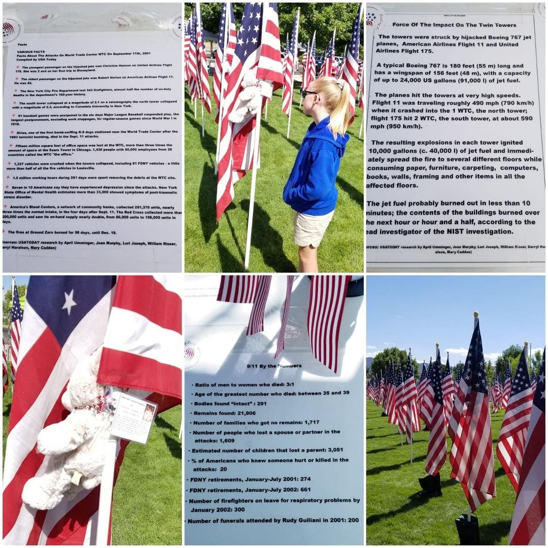 NEVER FORGET! APRIL PARTICIPATED SETTING UP THE FLAGS