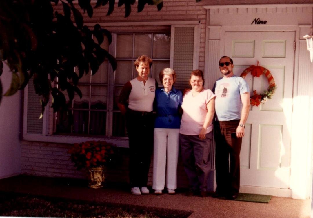 pat baker and bill baker and my mom and myself at my house in fl