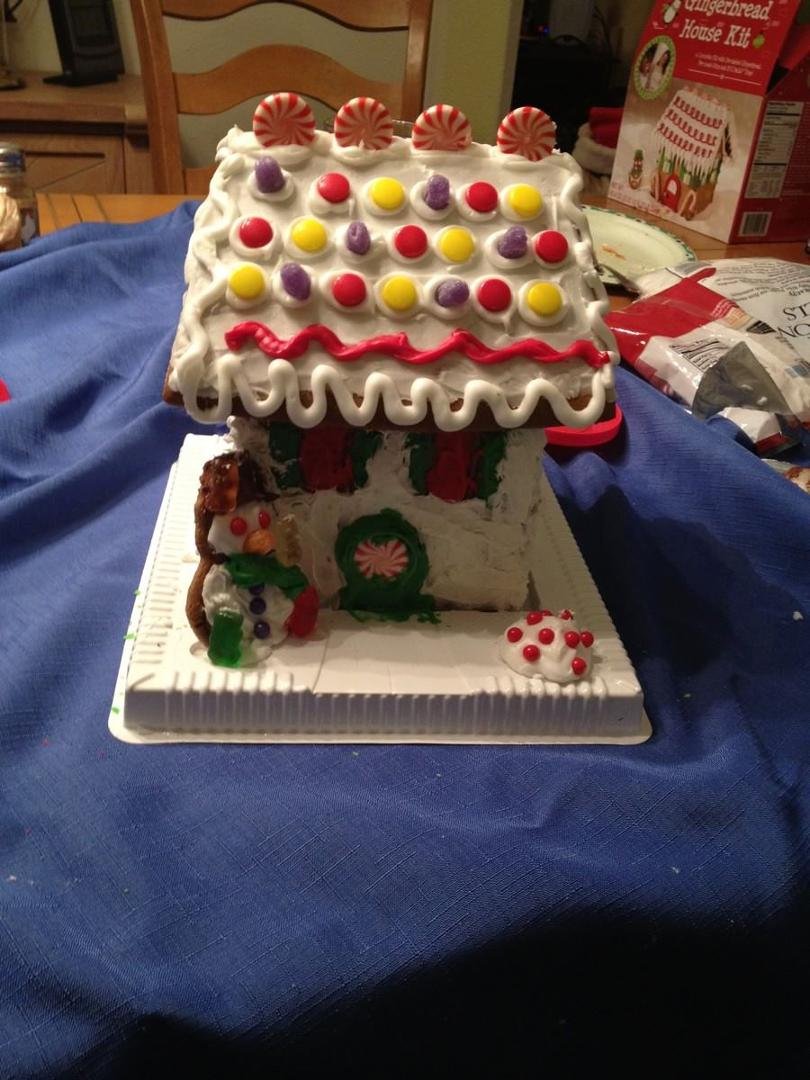 My grandaughter's and her friend Arik's gingerbread house they made here at my place tonight. TOTALLY AWESOME! We had a fun time!