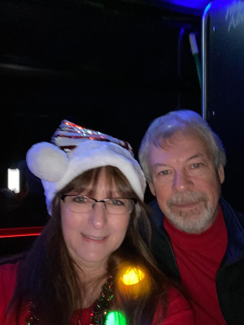 Out looking at Christmas lights on Party Bus