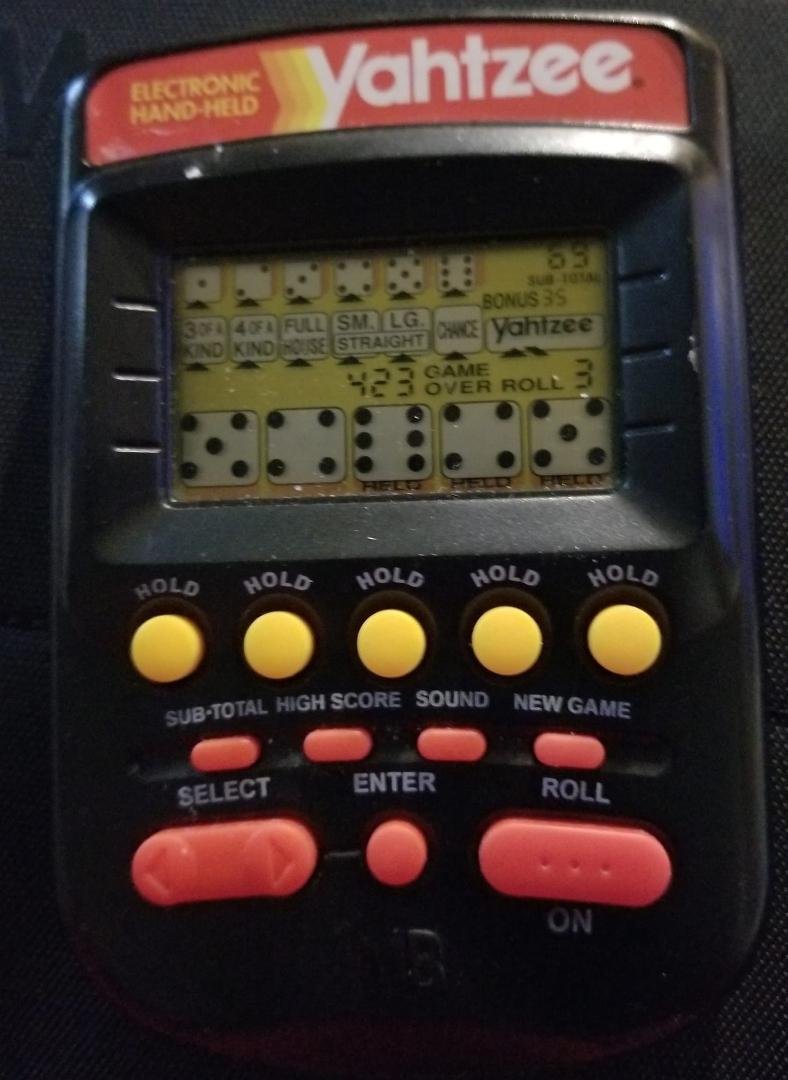 Amazing what I find while unpacking boxes from moving many years ago. Still a whizz at electronic yahtzee. 👍