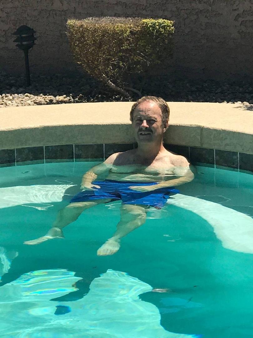 Watching the Mariners versus the Texans. Relaxing in the pool. Who would have thought after leaving the cold this morning in Montana?
