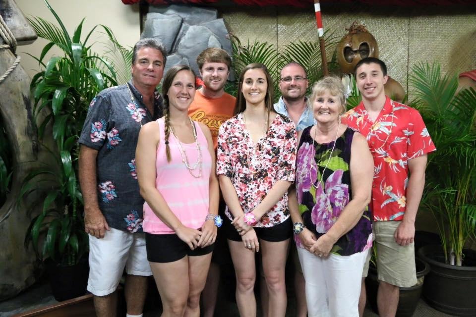 At the luau in Hawaii.