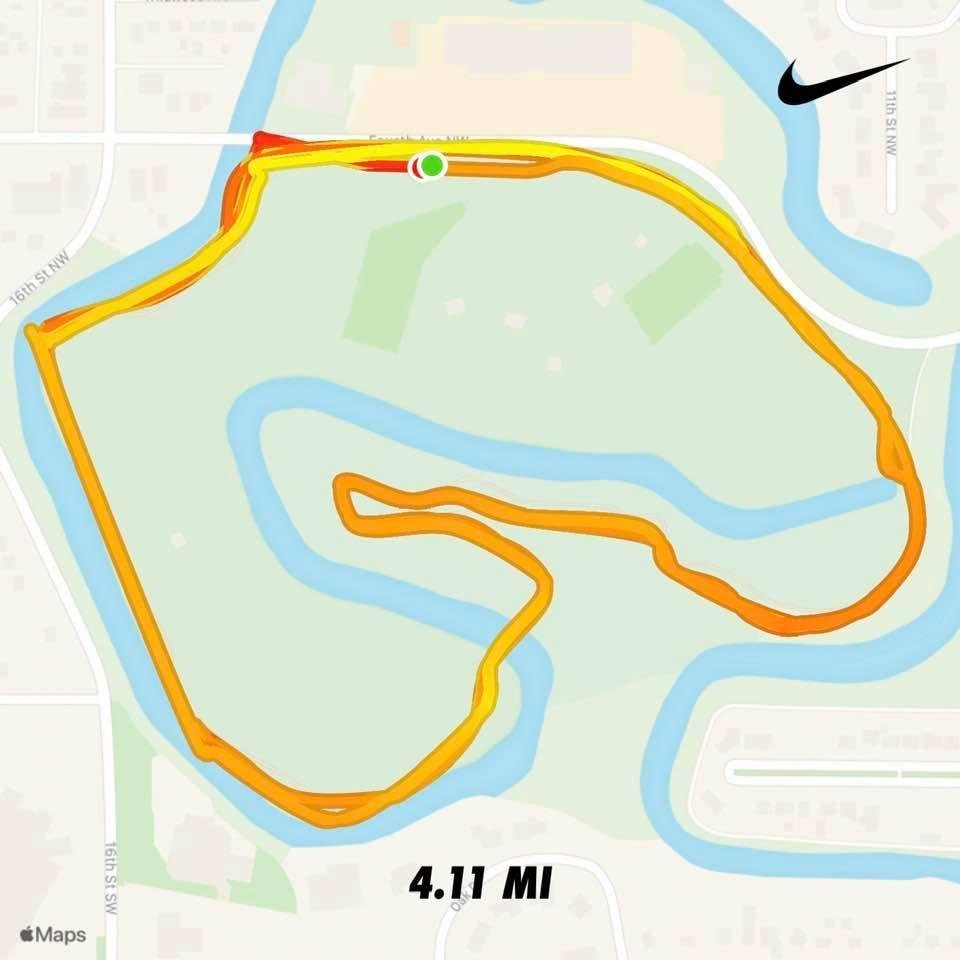 Oak Park 4miles 1 hour 3 minutes