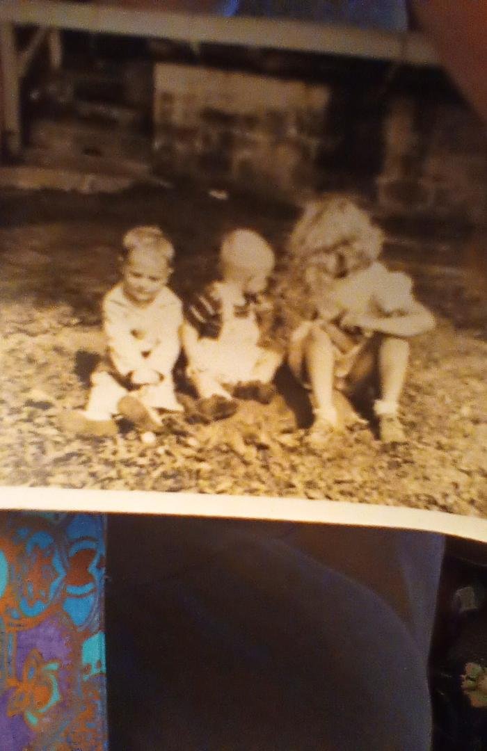 Our cousin Butch Lindgren, Dave, and me on our Grandfather's farm