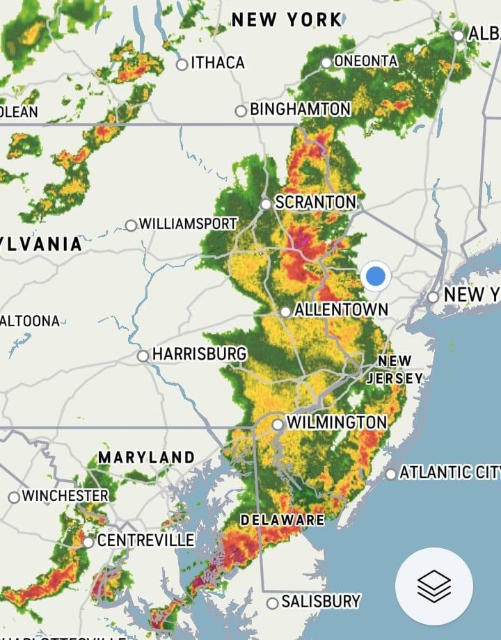 Some excitement. Tornado warning. Strapping in.