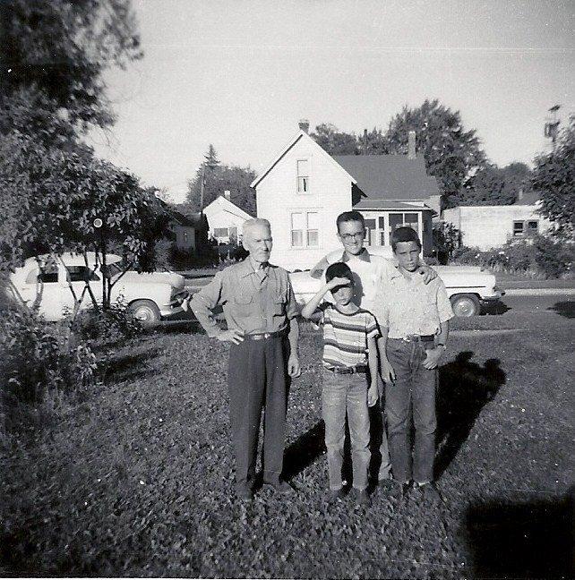 Grampa Froman with Dick, Ron, and Roger in Moscow, ID
