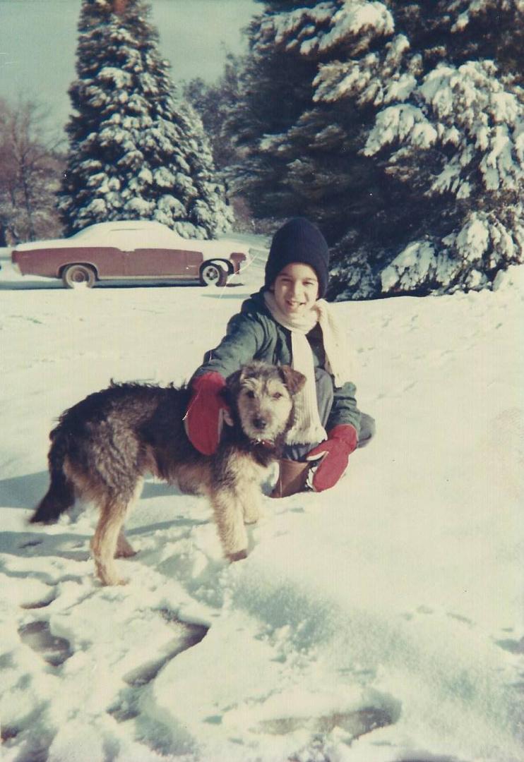 TBT 1969 at age 10 with Clyde after a healthy snowfall in Christian Valley.
