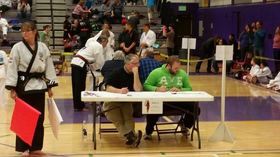 UAF Aikido students help score at 53rd Kubota Cup karate championship, Fairbanks AK.
