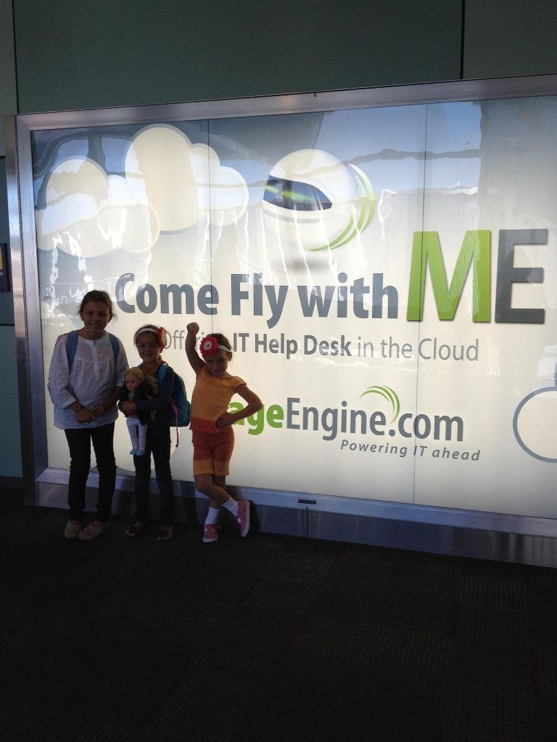 Lucy's first airplane flight
