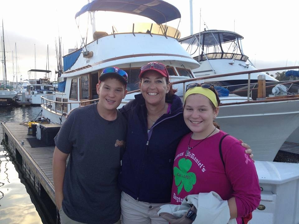 Blake , Mom and Marisa fishing in Ca.