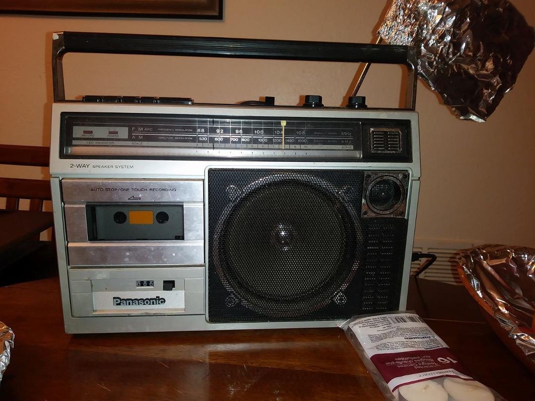 I've resurrected my 70s portable battery powered boom box...
