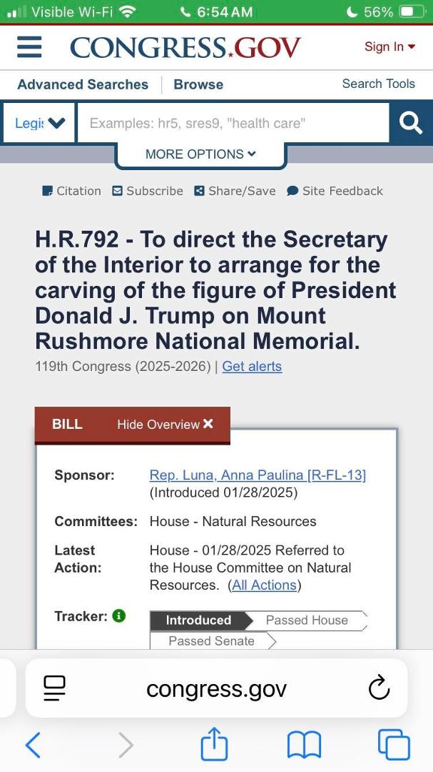 U.S. House of Representatives bill #792 adds Donald Trump to Mt. Rushmore. Raise your hand if you're in!