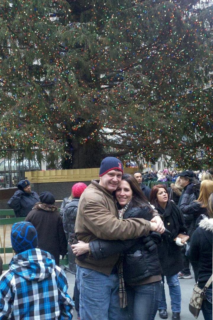 Christmas Tree in Rockefeller Center with my man....