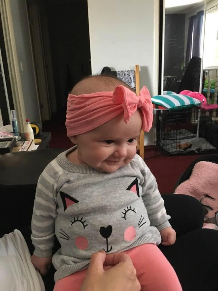Kaiyshis lol smiling at her big sister. She is growing so fast already 3 months.