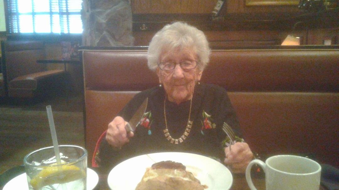 Taking my sisters place at Longhorn with ma