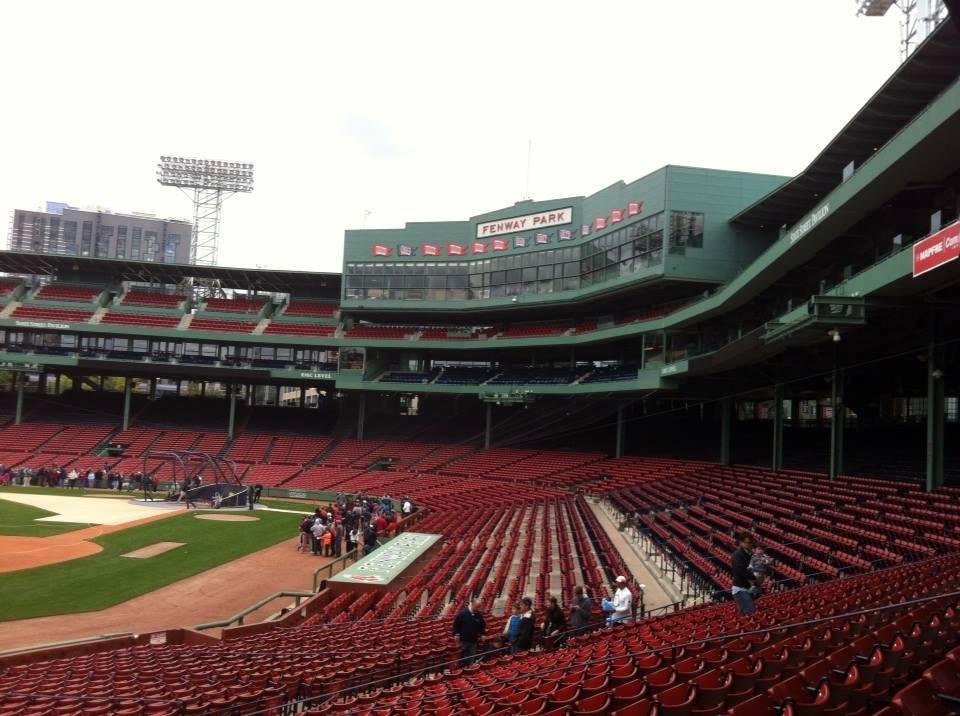 Batting practice at Fenway