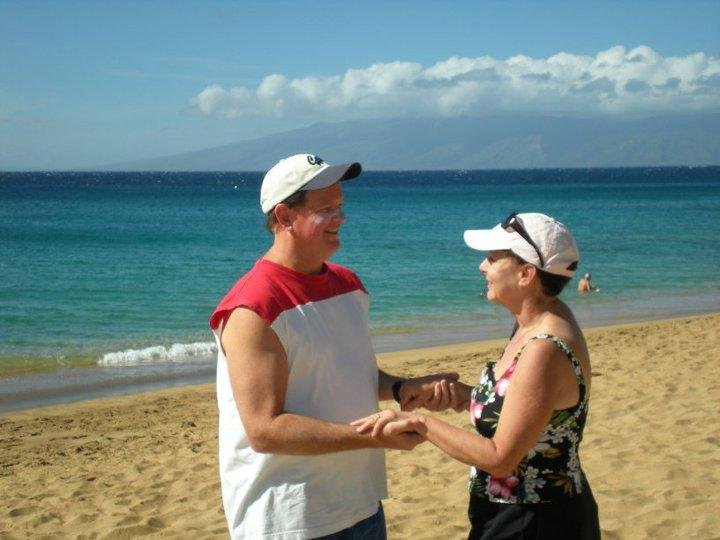 On the beach in Maui-our tenth anniversary