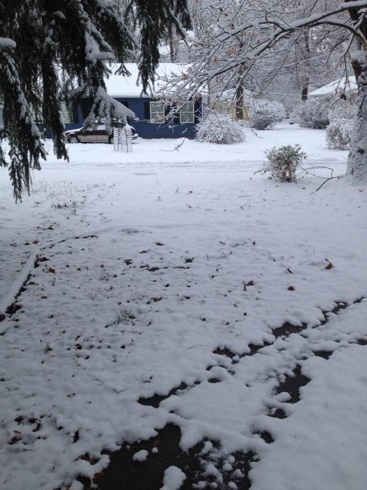 Forecast was 1 to 2 inches. Seems like a generous 2 inches! But I know it could be worse. This is outside my front door in Yellow Springs Ohio. Heading to Tucson next week after temp plummets to 12 tomorrow.