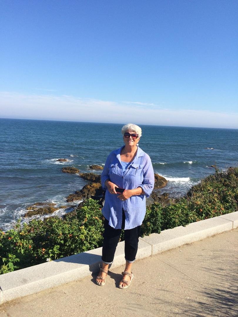 Lyn on the Cliffs Trail in Newport RI.