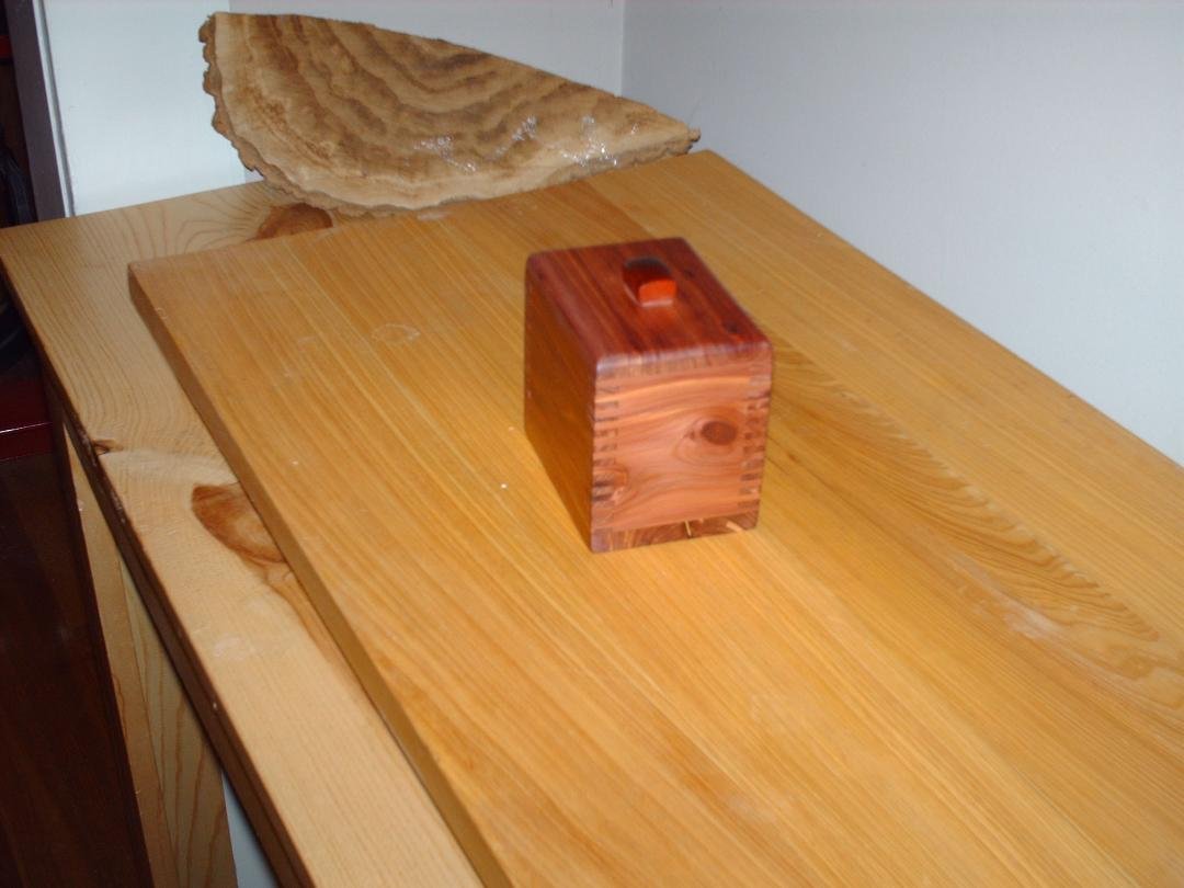 This is a finger joint box made from cedar