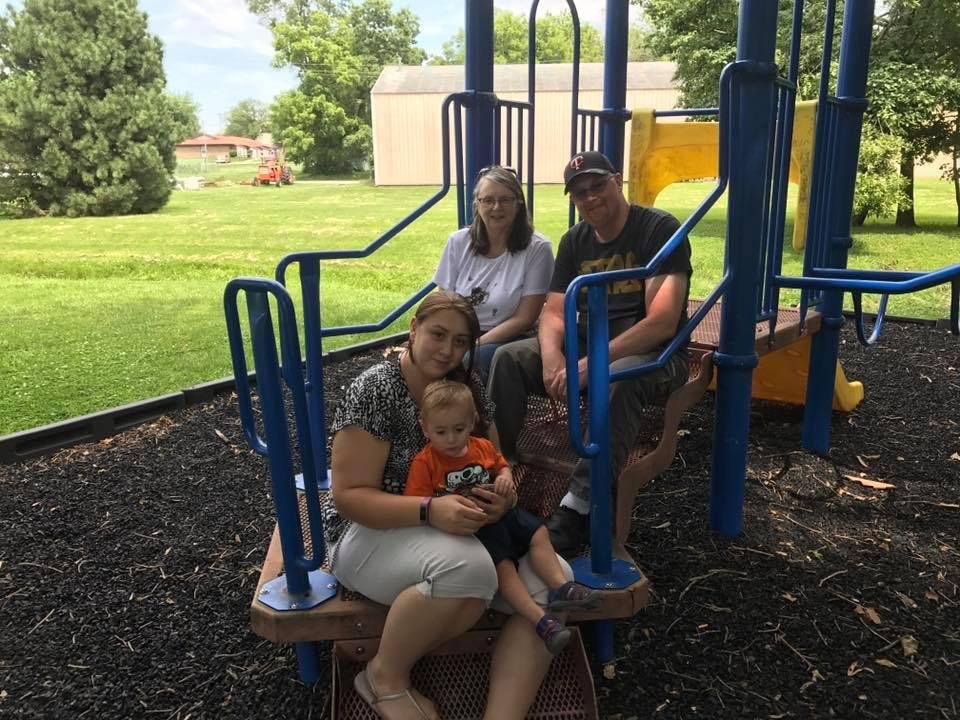 Seth with mother Krystal Kelzer, grandfather Jeff Kelzer, great grandmother Sharon Kelzer.