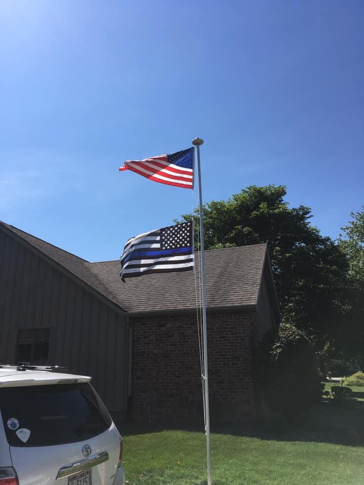 Installed a new flagpole and flags today.