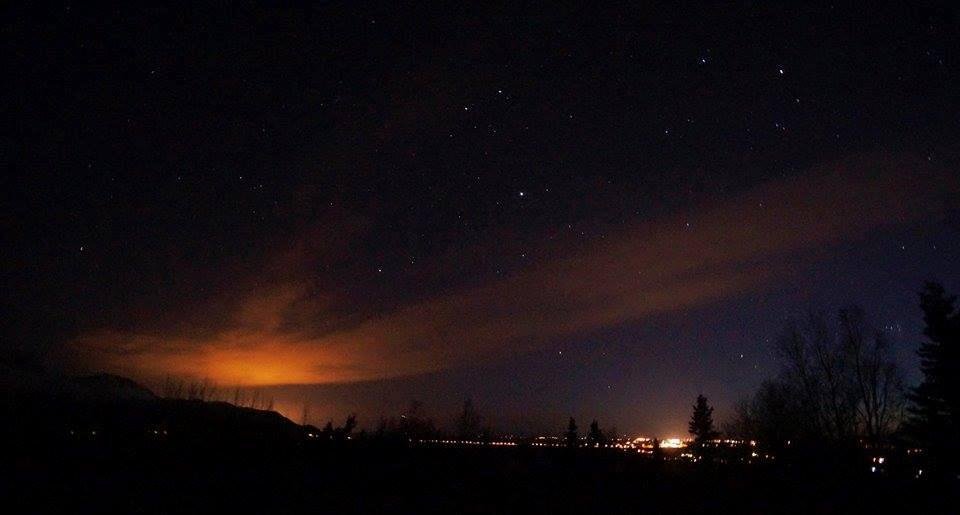 Looking towards Anchorage from the top of the Butte @midnight on 4-14