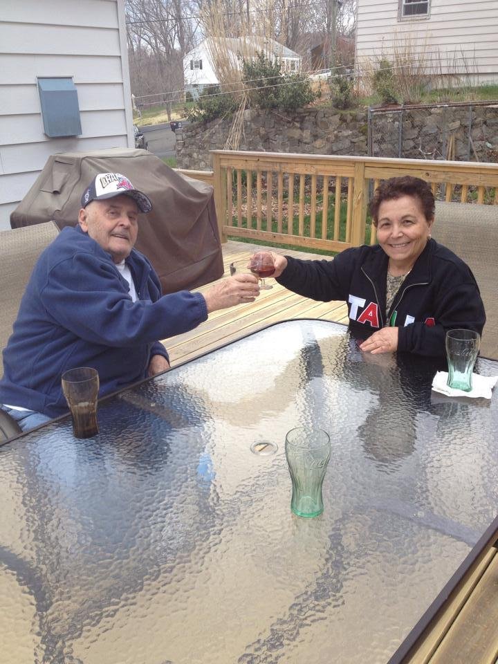 Our first drink on our deck! So happy spring is finally happening.