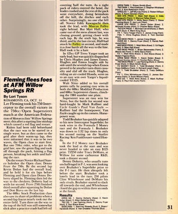 Found a race article that I was mentioned in, by Lori Richwine