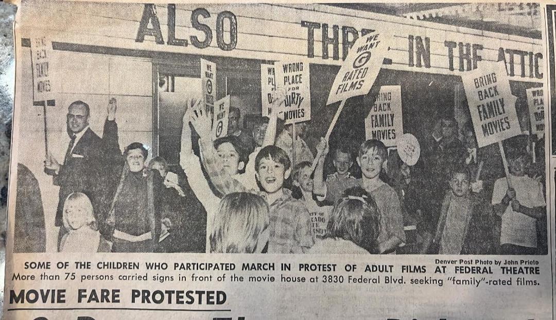 Looking through old memorabilia and found Jon Stenberg, Jerry Jay, John Taylor , Henry Knipple and maybe Lyle Eads protesting at the Federal Theater against Adult Films 1968.