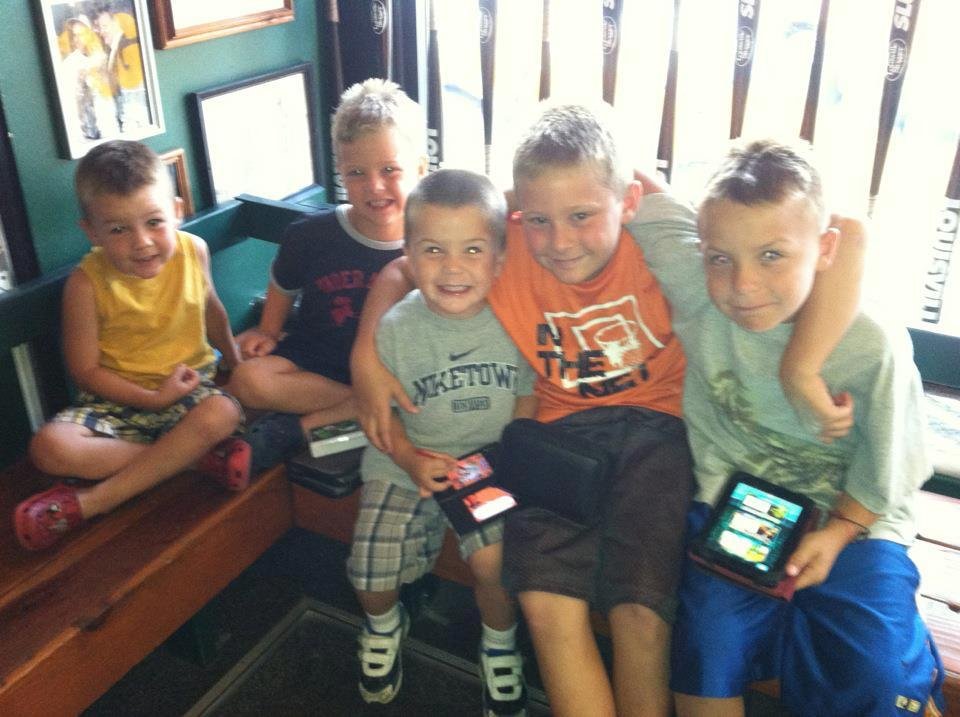 The next generation of Mohren men. Joseph, Evan, Ryan, Aidan, and JT Mohren.