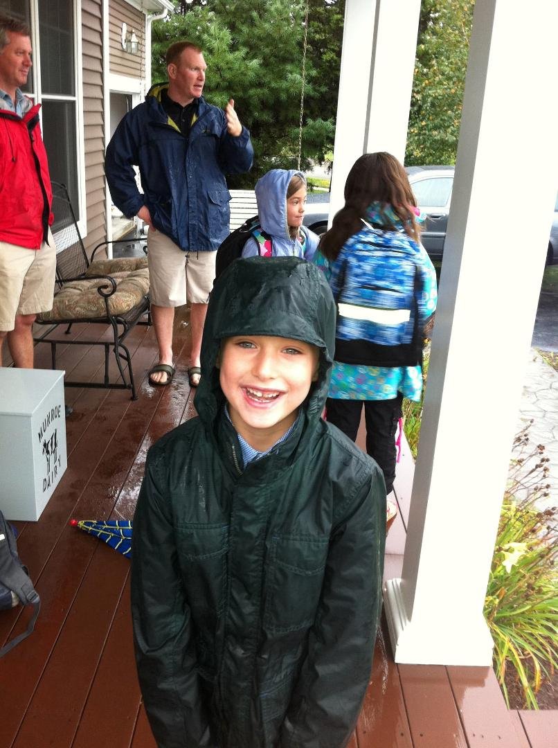 Weston waiting for the bus on his 1st day of 1st grade!!