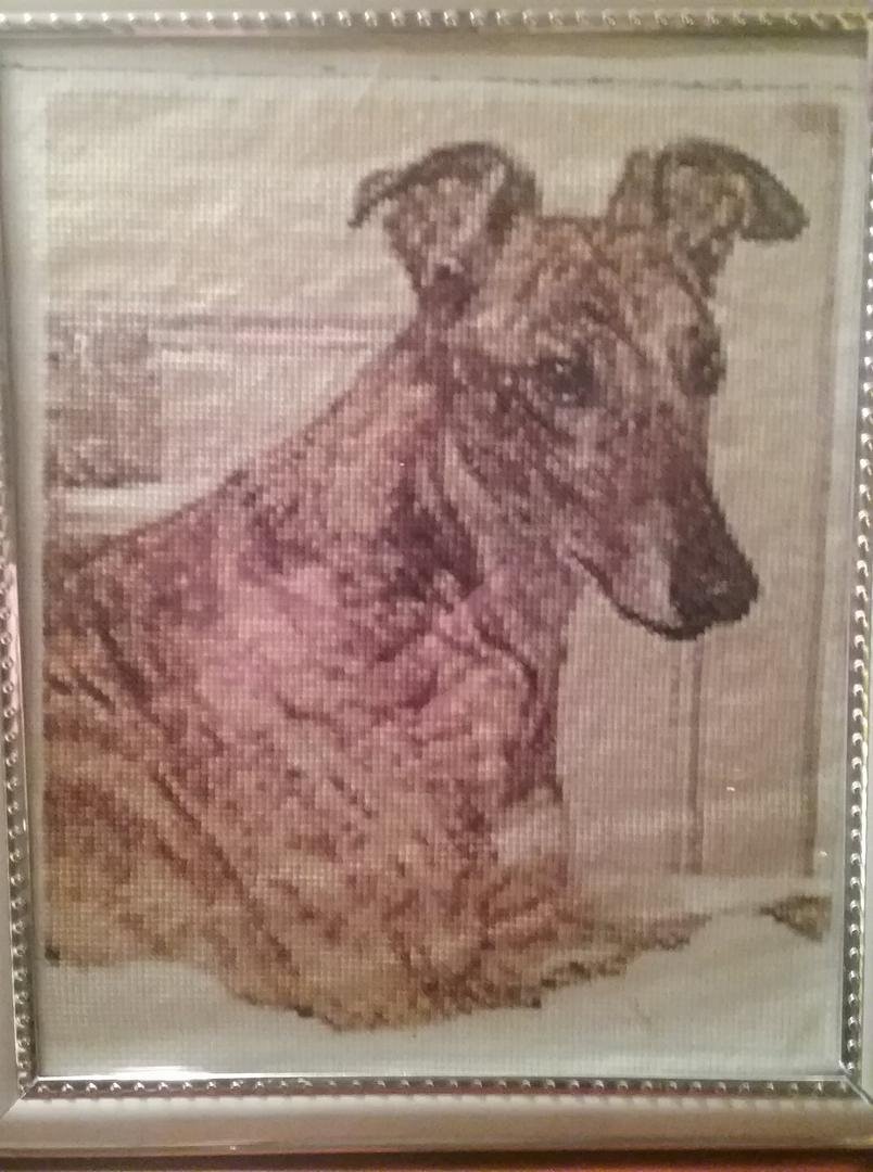 Our 'Choo in cross stitch! One of our family friends and former rescue group members made this beautiful micro cross stitch for us. It's a wonderful Christmas present! Thanks a bunch, Jen Gasior Ferreira!