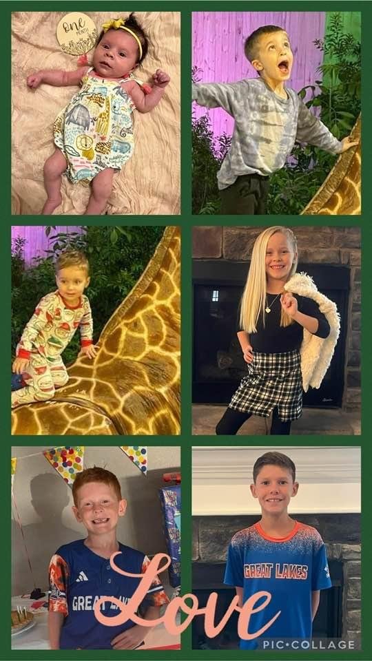 My grand Nieces and Nephews 
Wren, Jack, Nate, Kensley, Karter, and Kamden. 
I love them all