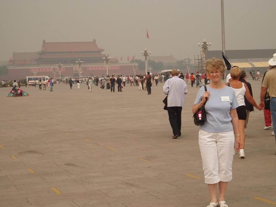2006 at tenement Square with the forbidden city in the background in Beijing China.