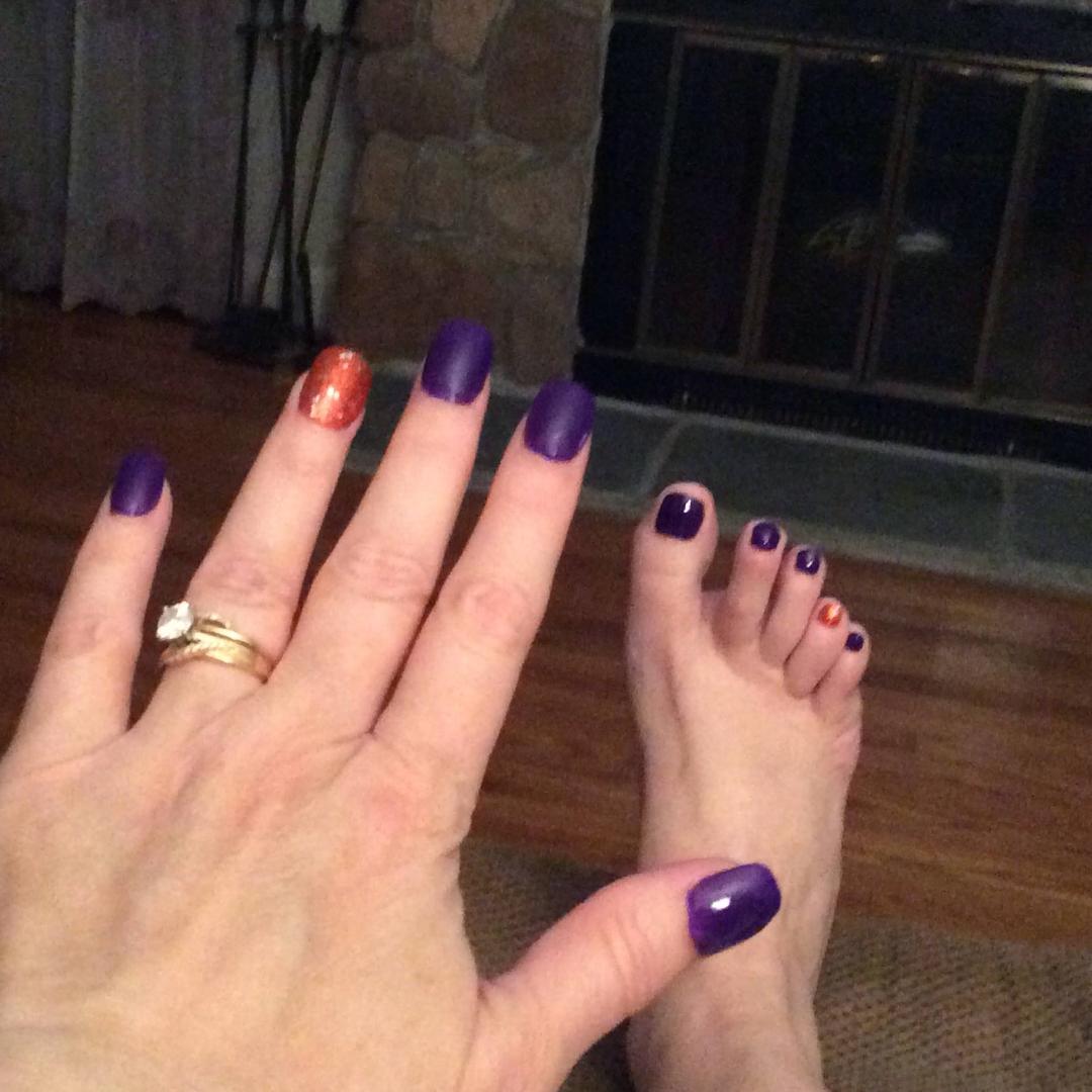 My way of showing support for both our birds (Orioles & Ravens)