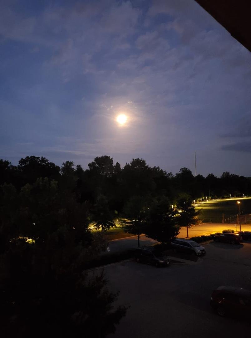 Full moon and fireworks