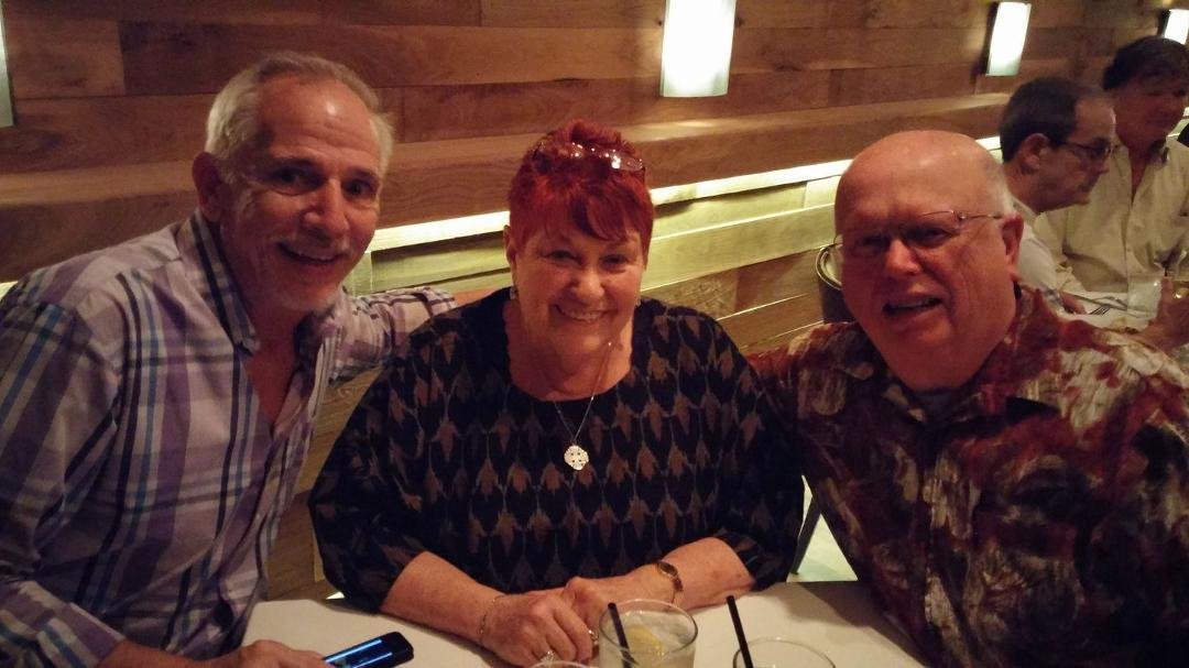 Carol & Bob catching up with retired Amityville English teacher Chuck Femia for dinner near Fort Lauderdale