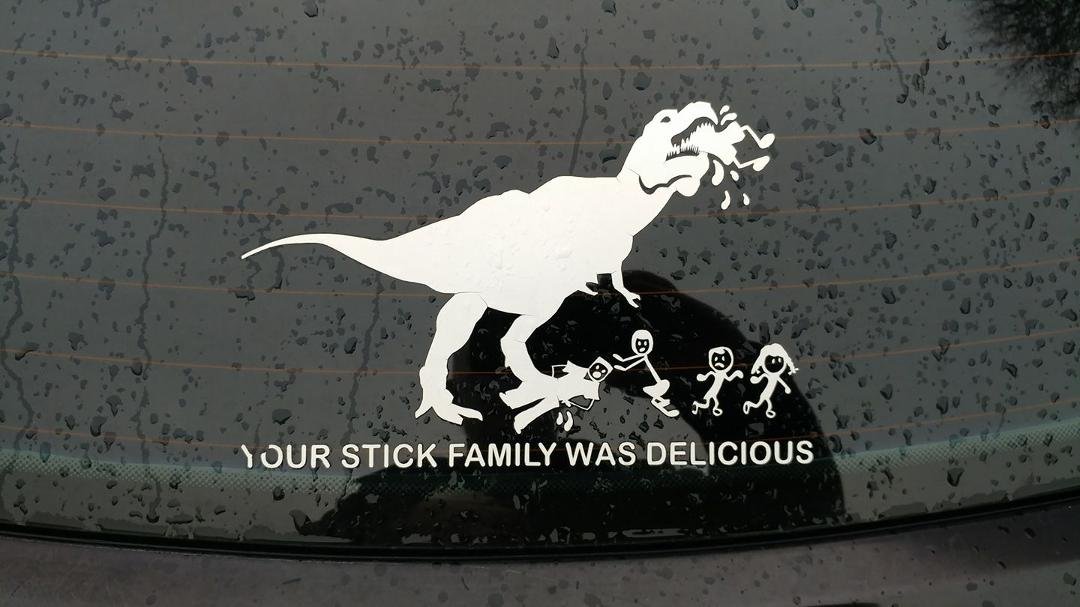 You never know what you're going to see on car windows.