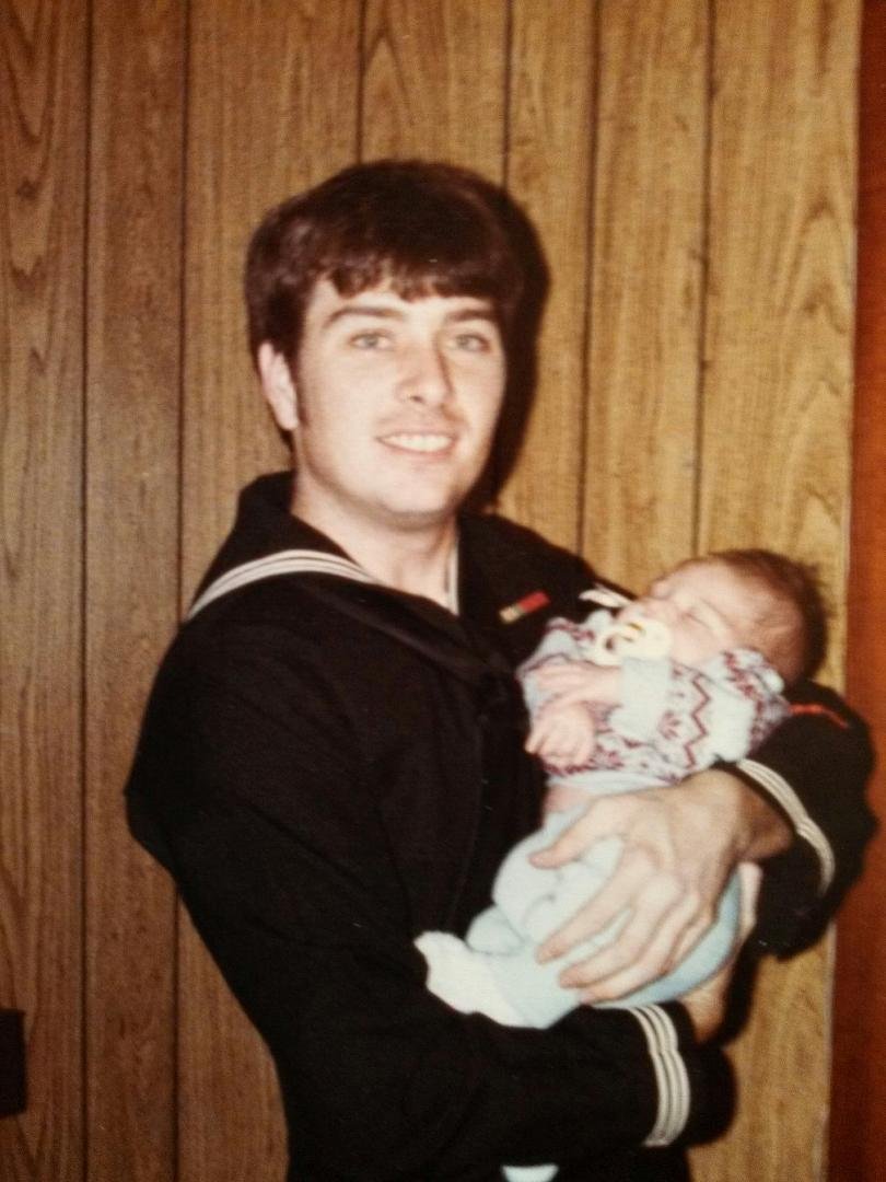 My Dad and I,,,I am holding Joshua Flor