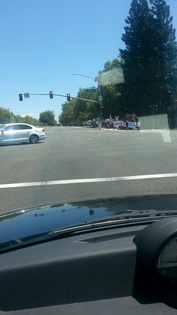 Useful idiots protesting Trump in Roseville...