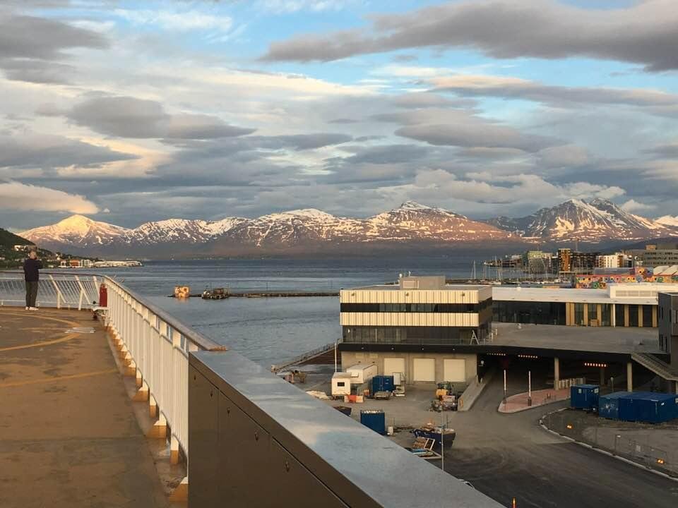 Sunshine on the mountains, 1:30 am, Tromso.
